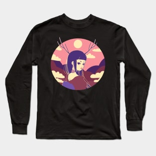 Cute Geisha Design ‚Pink‘ | Kawaii Gifts | Handmade Illustration | By Atelier Serakara Long Sleeve T-Shirt